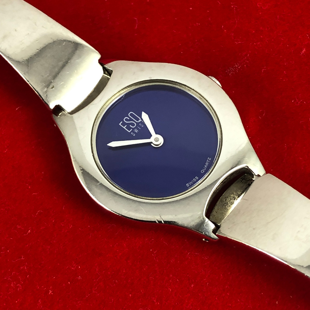 Movado Vintage Watch with Luminous Blue Dial